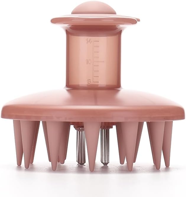 Hair Oil Applicator & Scalp Massager – Soft Silicone Bristles to Remove Dandruff, Leak-Proof Applicator for Hair Growth Oils, Serums & Treatments – Even Distribution, Gentle Massage (Pink)