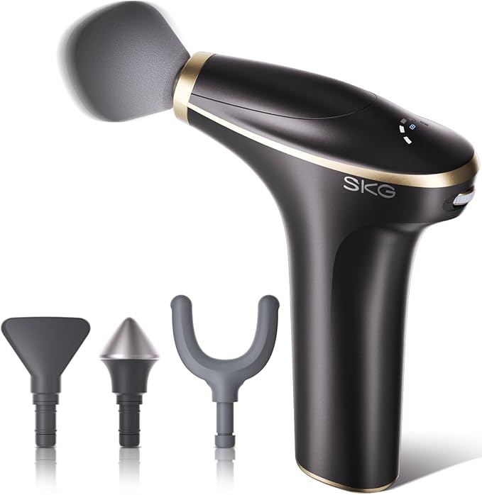 SKG Mini Massage Gun Deep Tissue for Women Men, FSA and HSA Eligible Birthday Gift for Women Men, 10mm Portable Percussion Massage Gun with Carry Bag, Handheld Muscle Massager for Pain Relief, FS700