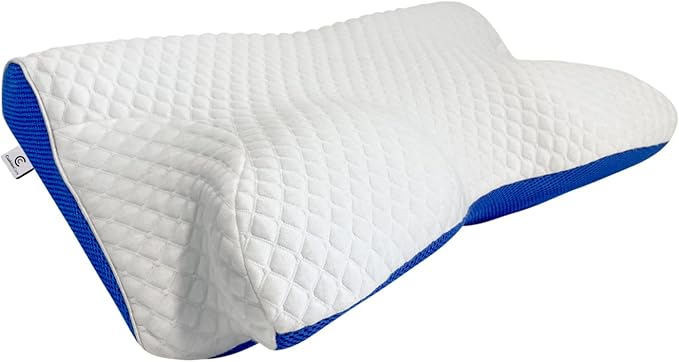 Cooling Gel Pillow for Neck and Shoulder Pain – Memory Foam Cervical Pillow with Orthopedic Contour Support & Ventilated Cover – For Pain Relief & Alignment – Side, Back & Stomach Sleepers + Free Mask