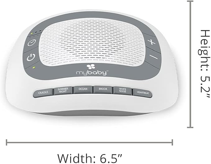 MyBaby SoundSpa White Noise Machine for Babies | 6 Soothing Lullabies for Newborns, Sound Therapy for Travel, Relaxing, Kids, Newborns, Baby Songs, Adjustable Volume, Auto-off Timer, By HoMedics