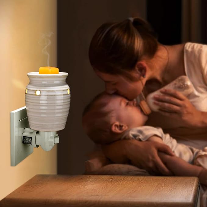 STAR MOON Ceramic Pluggable Wax Melt Warmer, Diffuser for Fragrance Oil, Candle Melter Plug in Wall for Home, Office and Spa, Ideal Gifts, with Two Bulbs