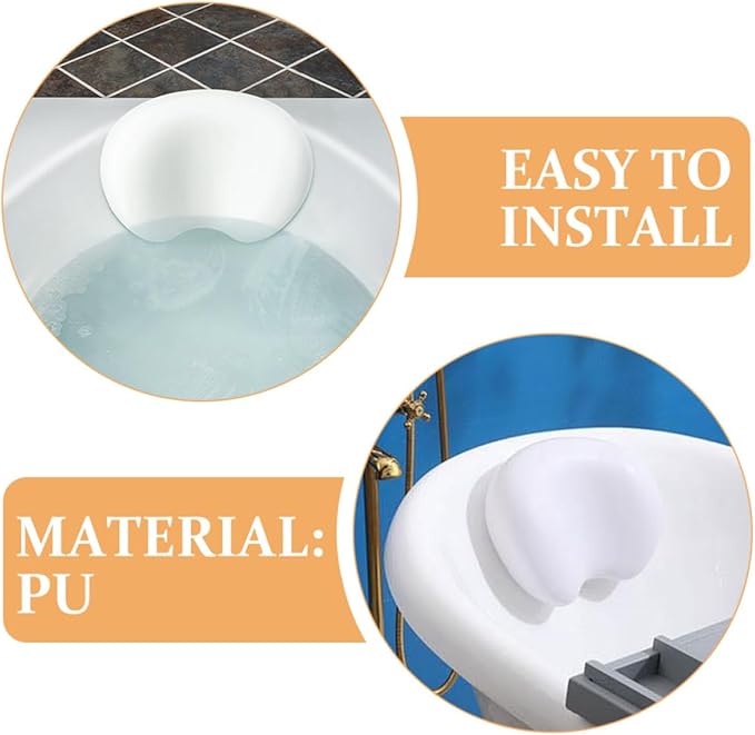 Artibetter Luxury Bathtub Pillow with Ergonomic Headrest and Neck Support, Non-Slip Soaking Tub Cushion for Fatigue Relief and Spa Relaxation, White Bath Neck Pillow for Adults