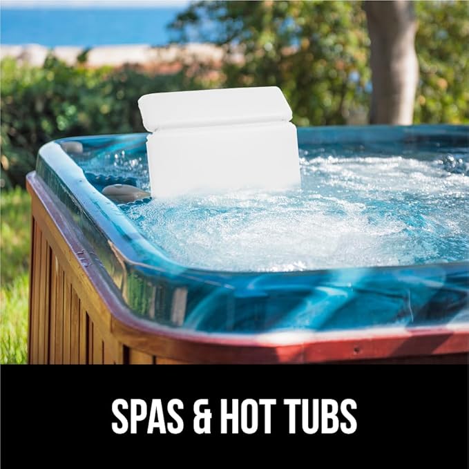 GORILLA GRIP Bath Pillow for Tub, Strong Suction Cups, Luxury Bathtub Pillows, Headrest Neck and Back Support, Relaxing Hot Tub and Home Spa Accessories, Bathroom Essentials, Gifts for Women, White