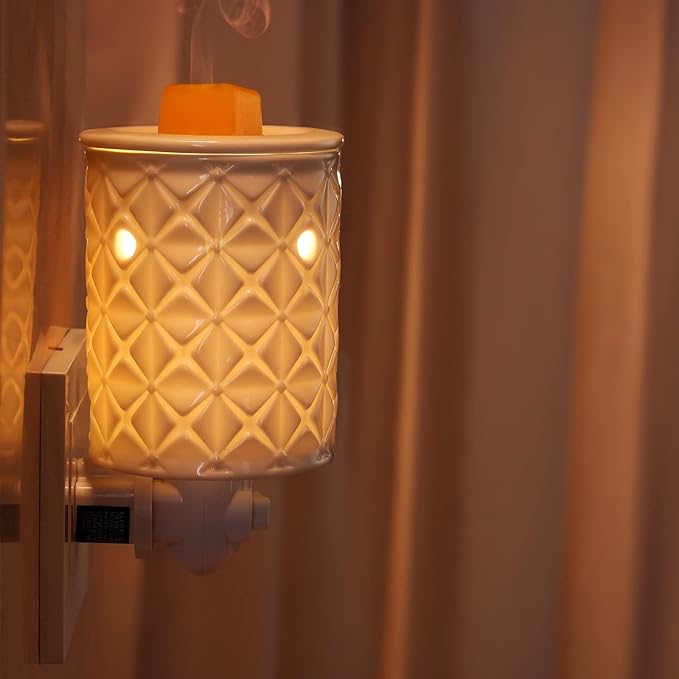 STAR MOON Ceramic Wax Melt Warmer, Plug in Wax Warmer for Scented Wax, Scentsy Wax Warmer for Fragrance Oil, Night Light Wax Burner Decoration with Two Bulbs