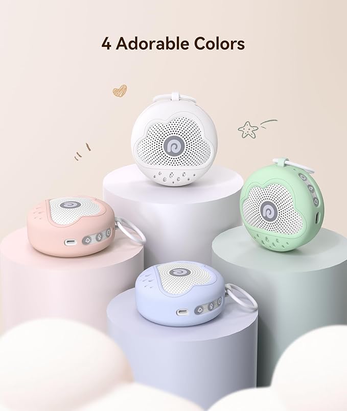 Dreamegg White Noise Machine - Portable Sound Machine Baby with Safe Silicone Cover, Features Powerful Battery, 21 Soothing Sound, Noise Canceling for Sleeping, Baby Registry Gift, Nursery(Green)