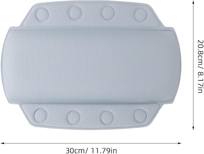 Bath Pillow for Tub with Suction Cups, Medium Blue Foam Bathtub Pillow for Head and Neck Support, Bathroom Cushion for Soaking and Relaxation