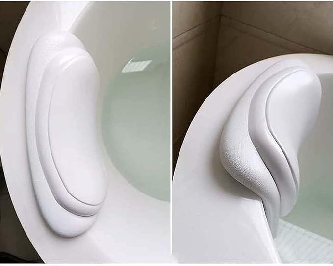 Ergonomic Bath Tub Pillows with Suction Cups, Bath Pillow for Tub, Bathtub Pillow Rest for Home Spa, Soft, Waterproof Headrest,White