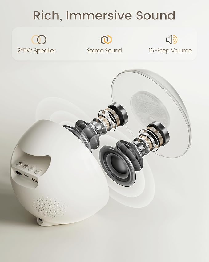 Glocusent Sunrise Alarm Clock for Bedrooms, Dual Alarm Clock Sound Machine & 14 White Noise, 2×Stereo Bluetooth Speaker/Radio/TF, 8 Color Night Light, 10-Level Dimming, Wake Up Light for Adults & Kids