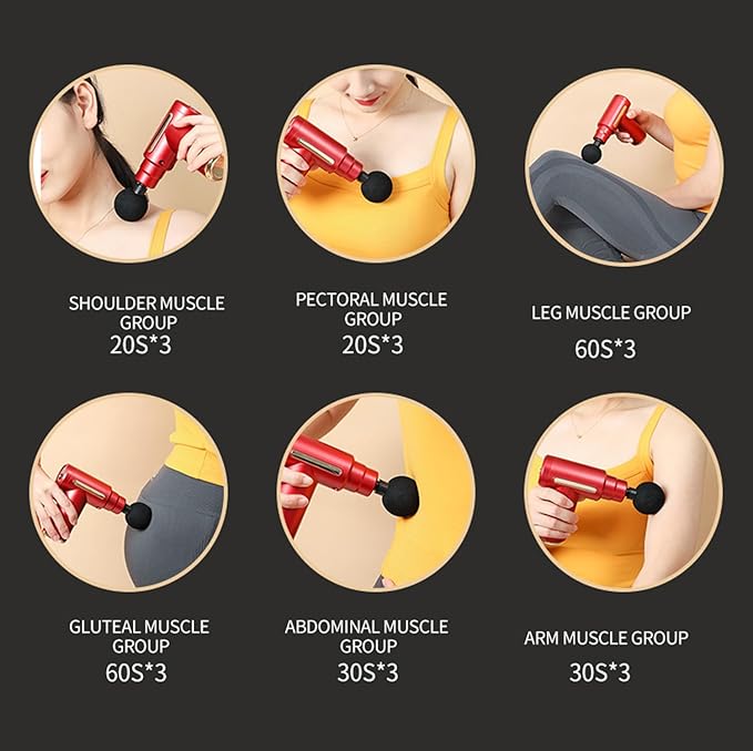 Massage Gun Deep Tissue, Portable Massage Gun with 4 Interchangeable Massage Heads for Deep Muscle Relief & Relaxation, 99 Touches, Best Gift (Black)