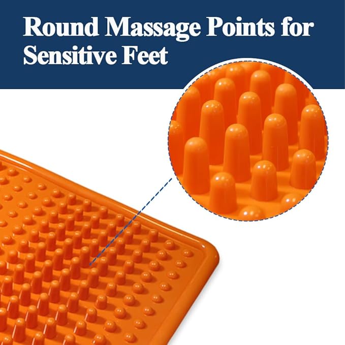 Fenzer Foot Massager Mat, Acupressure Relaxation Reflexology Mat for Plantar Fasciitis, Heel, Arch Pain & Stress (Orange)