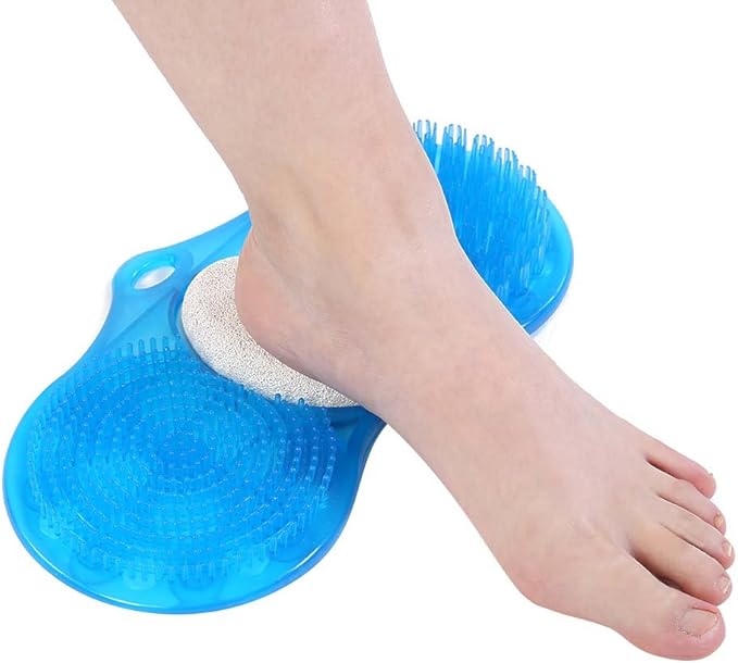 YUYTE Foot Scrub Acupressure Massager, Shower Scrubber Mat, Anti Slip Bath Mat, Pumice Stone Exfoliating Foot Cleaner