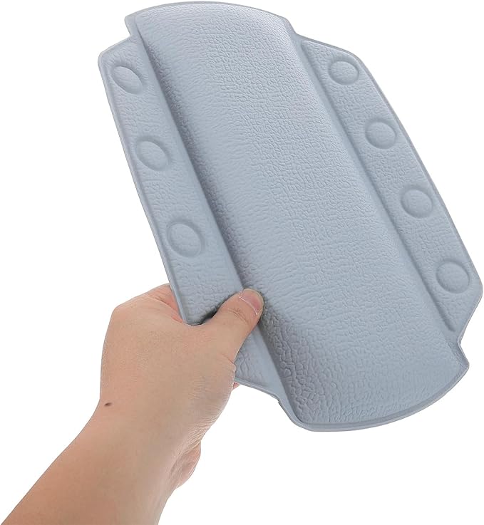 Bathtub Pillow for Neck and Head Support, Medium Size Soft Foam Cushion with Suction Cups, Light Blue Bath Pillow for Tub Soaking at Home and Spa