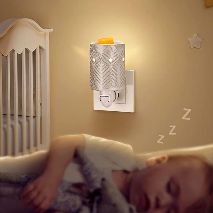 STAR MOON Ceramic Pluggable Wax Melt Warmer for Scented Wax, Diffuser for Fragrance Oil, Candle Melter Plug in Wall for Home, Office and Spa, Ideal Gifts, with Two Bulbs