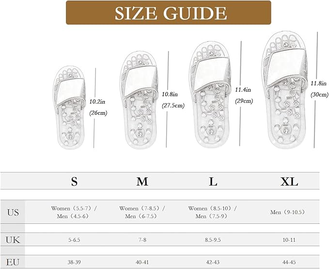 Acupressure Sandals,Acupressure Foot Massager with Anti-Slip Sole,Plantar Fasciitis Relief with Imitate Person Rotation Finger Pressure (Black, M-Women(7-8.5)/Men(6-7.5))