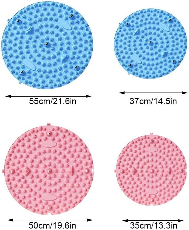 Foot Massager Mat, Acupressure Foot Pain Relief Mat Foot Yoga Massage Finger Press pad Muscle Relaxation Circular Exercise pad TPE Material for Foot Relaxation (Blue 37CM)