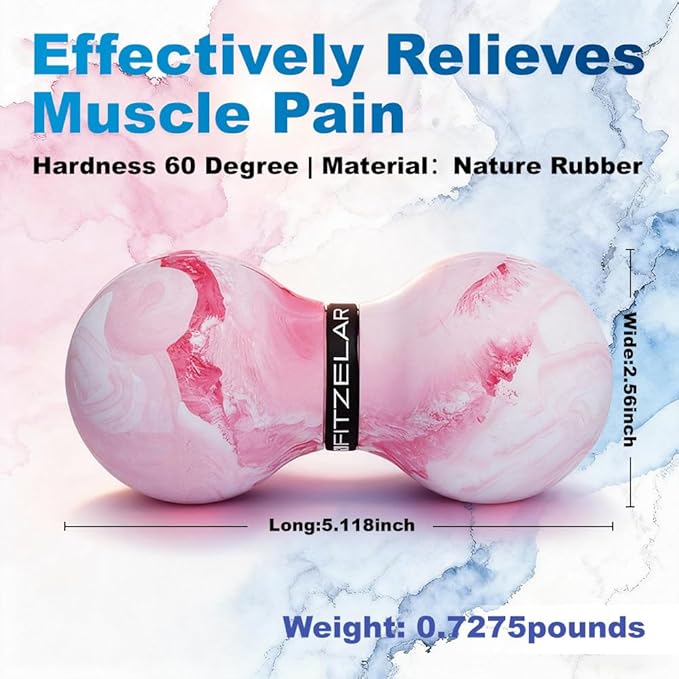 Double Lacrosse Massage Ball for Myofascial Release, SGS Certification, Massage Deep Tissue for Waist Back Feet, Trigger Point Therapy, Muscle Knots, Peanut Massage Ball for Muscle Pain