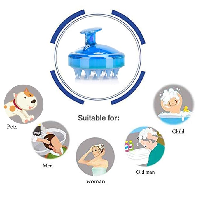 INVODA 2PCS Scalp Massager Shampoo Brush Soft Silicone Bristles for Dandruff Removal & Hair Growth, Waterproof Wet/Dry Use, Men, Women & Pets