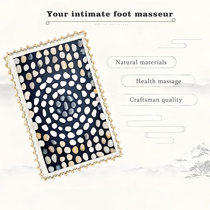 LIYAOLI Reflexology Foot Massager Mat - Acupressure Pebble Pad for Stimulating Blood Flow, Pain Relief & Relaxation for Office and Home Use (15.7" x 23.6")