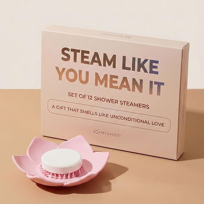 MESMOS Lotus Shower Steamer Trays, Silicone Soap Holder & Small Shower Steamer Dish, Self Draining Flower Tray for Spa Gifts, Self Care & Mom Relaxation