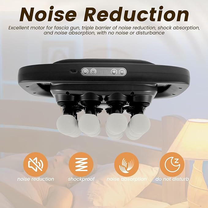 16 Heads Massage Gun Set, Electric Muscle Massager, with 3 Modes 30 Intensities, Noise reduction, shockproof, noise absorption, Percussion Massager for Deep Tissue, Back, Shoulders, Legs, Pain Relief