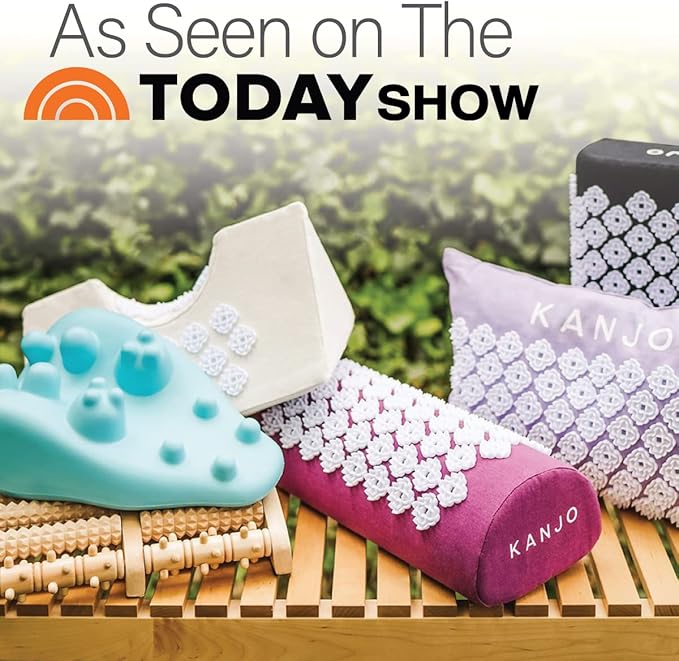 Navy Kanjo Premium Acupressure Mat and Pillow Set for Back Pain Relief & Neck Pain Relief with Carry Bag Kanjo Acupressure Neck Pain Relief Cushion