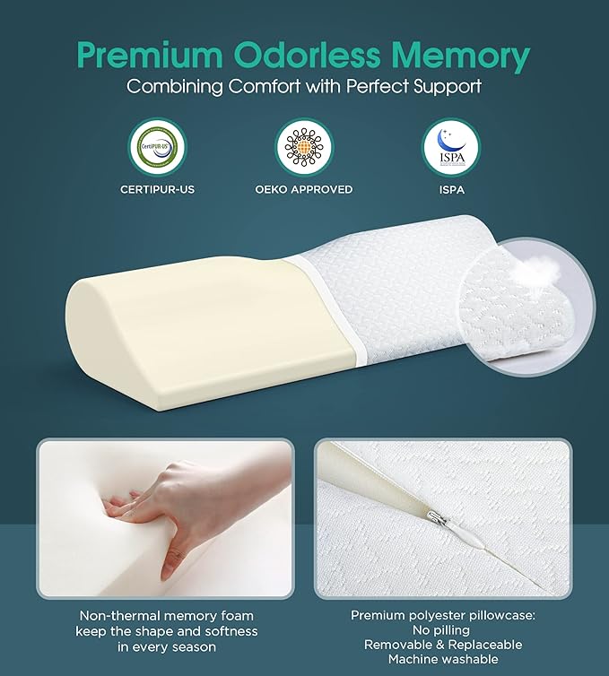 Demelon Cervical Neck Pillows for Pain Relief Sleeping, High-Density Memory Foam Pillow Neck for Bolster Support and Shoulder Relaxer, Decompression Devices Orthopedic Roll Pillow for Bed Office