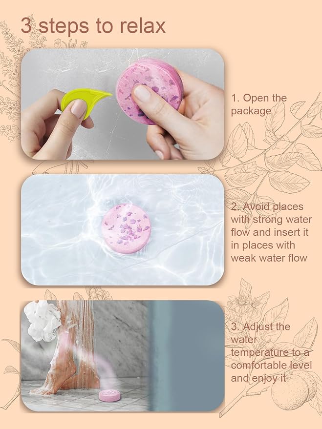 Shower Steamers Aromatherapy Stocking Stuffers 8 Scents, Christmas Gifts for Women Elegant Packaging Birthdays Gifts for Mom, Natural Essential Oil Home Spa Self Care & Relaxing Fruit