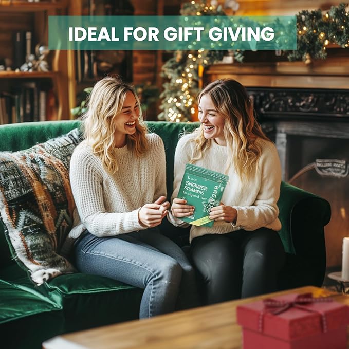 14+1 Shower Steamers - 14 Pack Eucalyptus & Mint Shower Bombs Aromatherapy and 5ml Natural Eucalyptus Essential Oils, Eucalyptus for Shower, Sinus Relief, Mothers Day Gifts for Mom Wife, Self Care