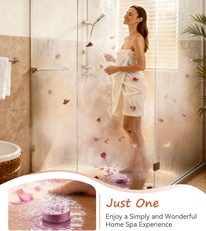 Shower Steamers Aromatherapy Stocking Stuffers 8 Scents – Christmas Gifts for Women Elegant Packaging with Essential Oils, Relaxing Spa Shower Tablets for Stress Relief, Self Care