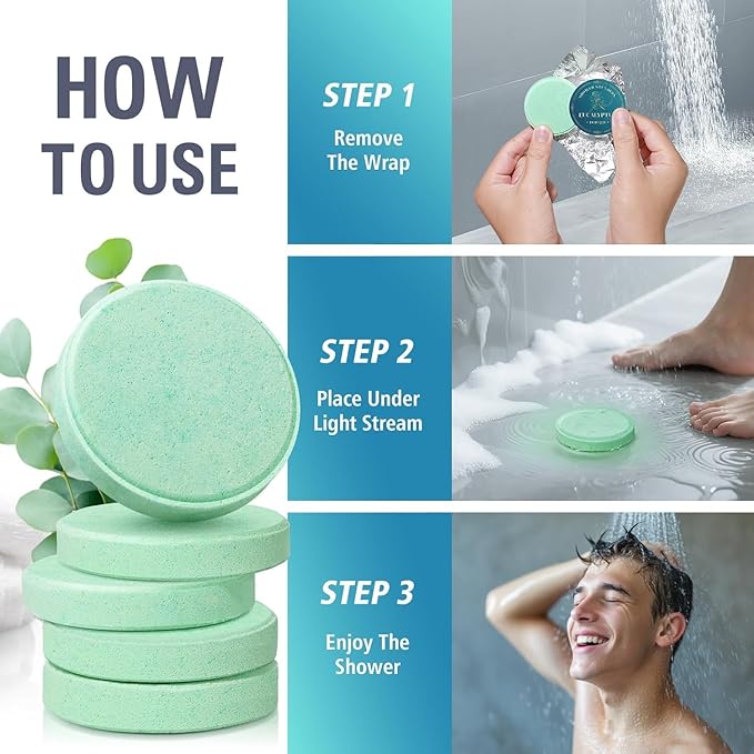 Shower Steamers Aromatherapy, Easter Basket Stuffers Gifts for Him, Birthday Gifts for Men Boyfriend Dad Teen Boys, SPA Self Care Relax Natural Essential Oils Bath Bombs