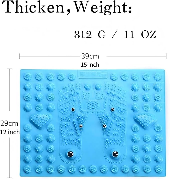 Acupressure Foot Massage Mat with 6 Magnetic Beads, Reflexology Pressure Relief Pad, Thickened Magnetic Therapy Mats for Home and Office Use