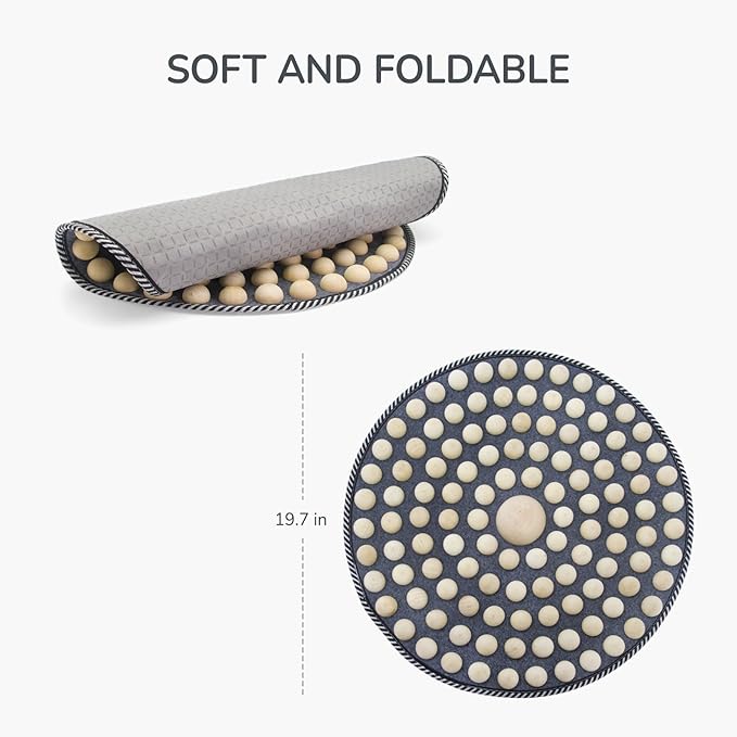 Wood Foot Acupressure Mat - Ergonomic Foot Massager Mat for Feet Relax, Wood Massage Tool -Foldable Pressure Point Pad