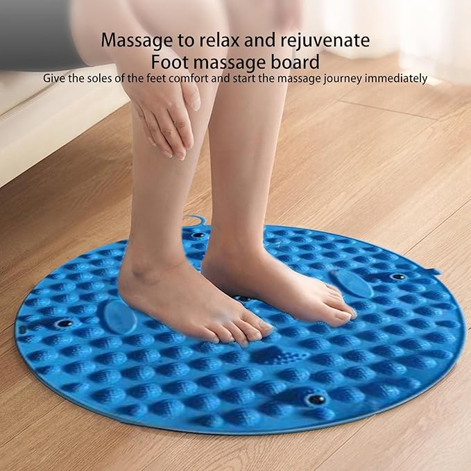Foot Massage Mat Manual Foot Massagers Foot Reflexology Pad Foot Pressure Mat Walking Toe Plate Massage Pad for Woman Man (Blue)