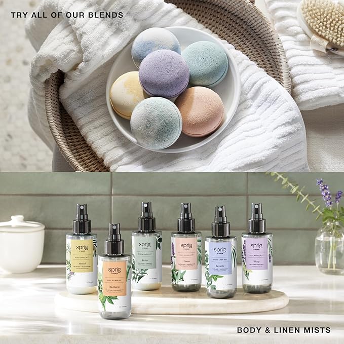 Sprig by Kohler Bath Bomb Gift Set, Hypoallergenic, Made with Natural Botanicals & Premium Skincare Ingredients (Shea Butter, Coconut Oil, & Kaolin Clay) - 6 Pack