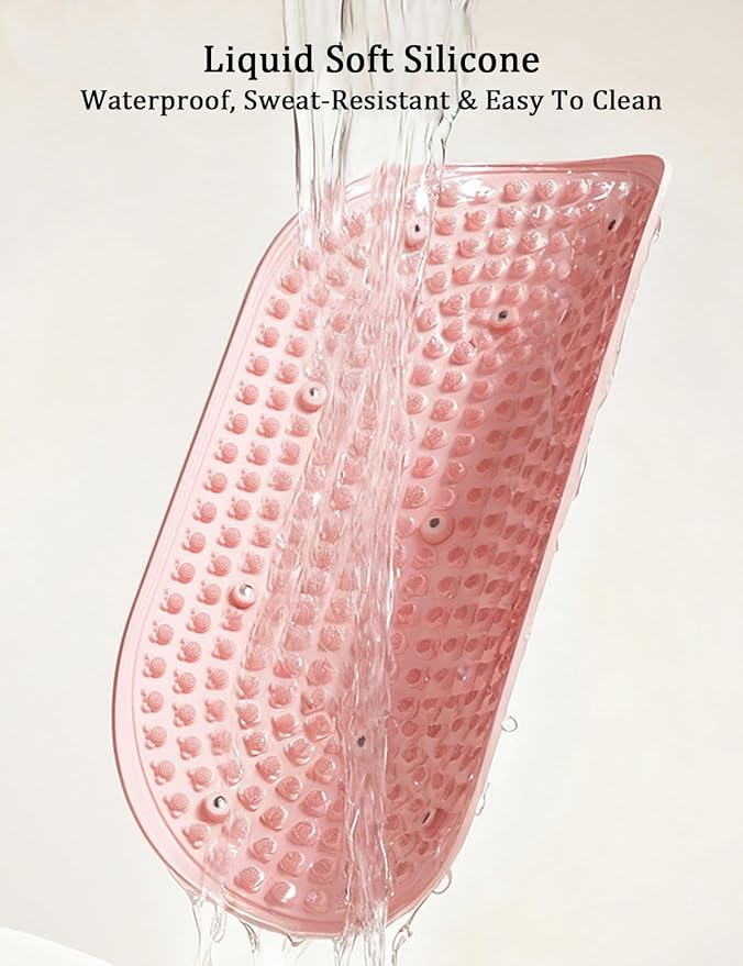 Foot Massage Mat, Soft Silicone Foot Acupressure Mats with Magnetic Therapy Pressure Point Mat Reflexology, Portable Rock Mat for Feet Fatigue Relief for Very Slow Jogging in Place(Pink,76x45cm)