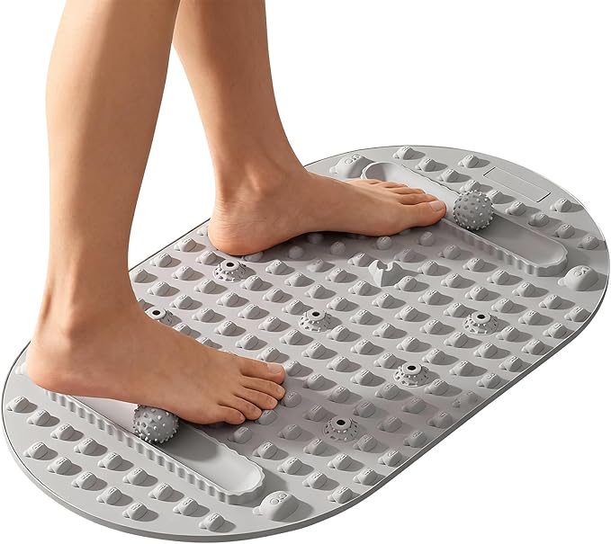 Acupressure Foot Massager Mat with Massage Ball - Comfortable Silicone Mat with 7 Therapeutic Magnets, Non-Slip Design for Stress Relief, Improve Foot Health, Home & Office Use, 30 x 18 inches