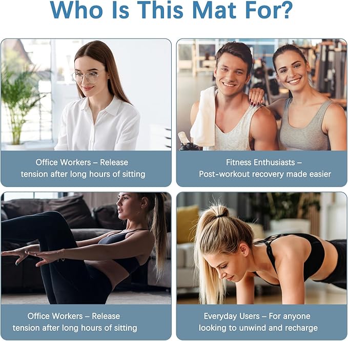 AICNLY Acupuncture Heating Mat – Acupressure & Heat Therapy Pad for Back Pain Relief, Muscle Relaxation, Stress Reduction & Improved Circulation