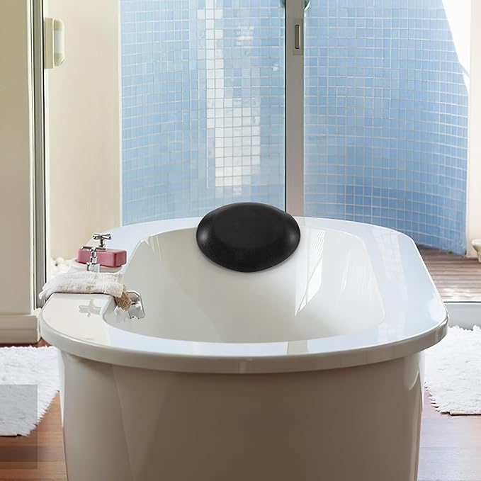 Waterproof Bath Pillow for Tub with Non-Slip Suction Cups Neck Support Bath Cushion for Bathtub Quick-Drying Dark Headrest Pillow
