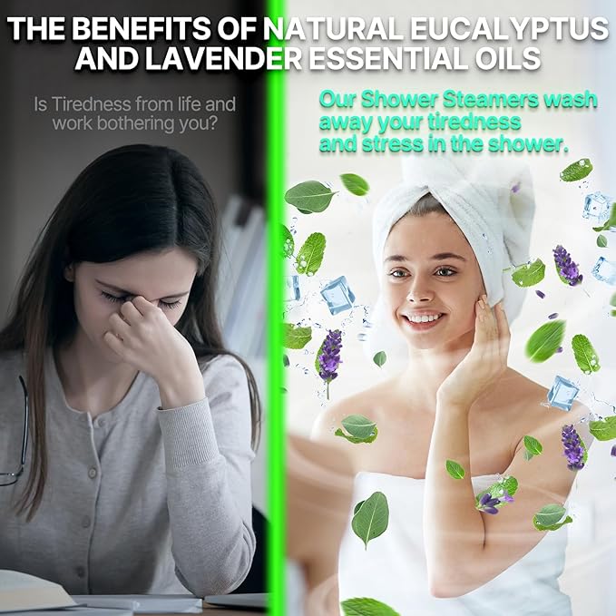 Shower Steamers Aromatherapy 18 Pack Valentines Day Gifts for Women Her Him Romance Birthday Spa Basket Natural Essential Oils Stress Relief Mint Lavender Relaxation for Mom Men Teens Adults Travel