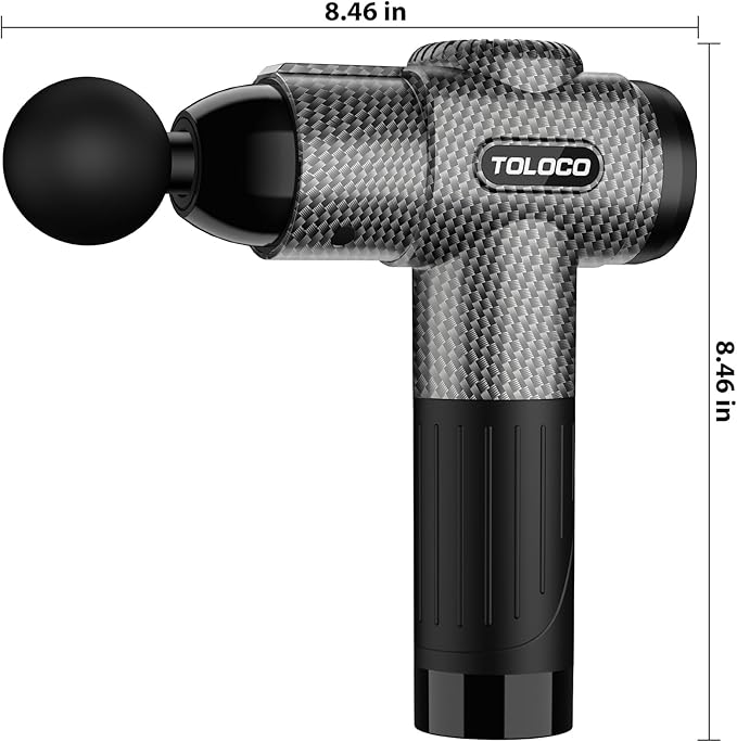 TOLOCO Massage Gun, Deep Tissue Back Massage for Athletes for Pain Relief, Percussion Massager with 10 Massages Heads & Silent Brushless Motor, Valentines Day Gifts for Him Her, Carbon