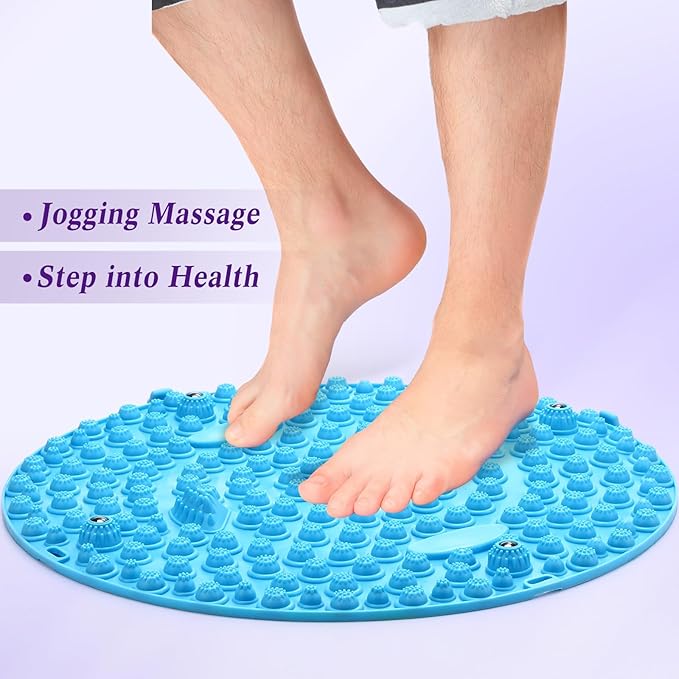 4 Pack Foot Massager Mat Foot Reflexology Pad with Magnetic Relaxation Massage Feet Pressure Point Pad Anti Fatigue Walk Stone Acupoint Mat Particle Portable Massage Tool(Mixed Colors)