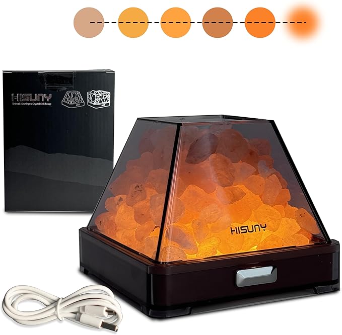 2-in1 Smart Heating Essential Oil System Himalayan Salt Lamp, Mini USB LED Pink Natural Salt Rock Night Lamp Dimmable for Home Decor Yoga Spa Meditation(A Model)