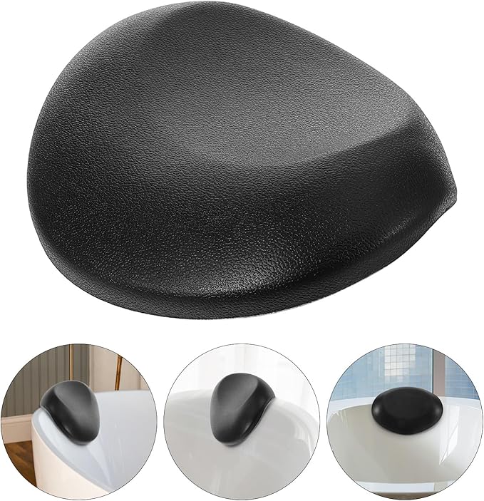 GLEAVI Waterproof Bath Pillow for Tub, Non-Slip Tub Cushion with Neck and Back Support, Quick-Dry 3D Spa Bath Cushion for Bathtub Soaking and Relaxation (Black)