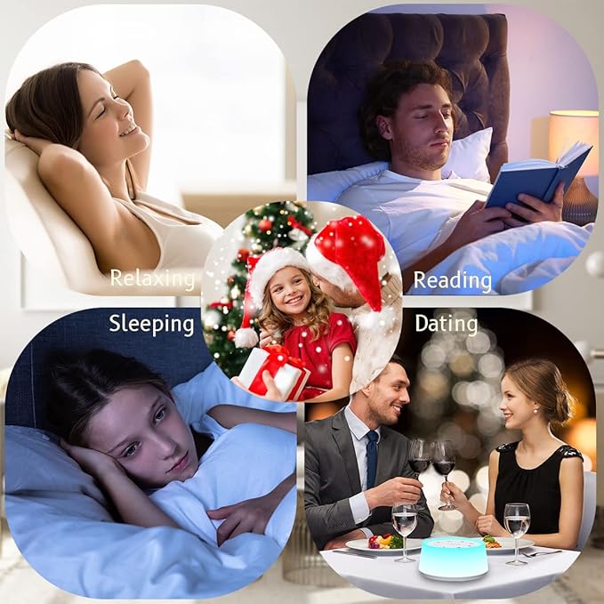 ColorsNoise Sound Machine and White Noise Machine with 30 Soothing Sounds with 12 Colors Baby Night Light with Memory Function (T-White)