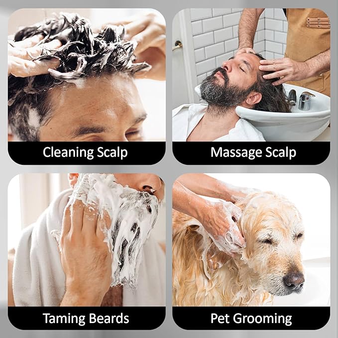 12pcs Palm Brush for Men, Segbeauty Portable Hair Brushes Plastic Beard Comb Shampoo Brushes Pocket Comb Scalp Massage Brush for Travel