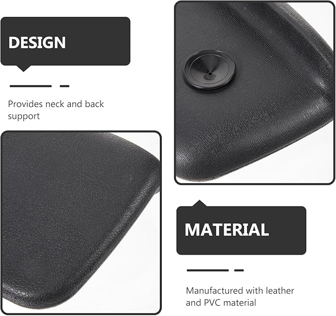 Homoyoyo Waterproof Bath Pillow for Tub, Non-Slip Soaking Tub Headrest Cushion, Black Bathtub Neck and Back Support Pad for Home Spa Relaxation