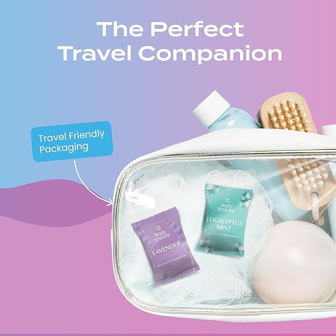 Body Restore Shower Steamers Aromatherapy 12 Pack – Birthday Gifts for Women, Men, Travel Essentials, Stress Relief, Relaxation, Self Care, Bath Bombs – Bloom