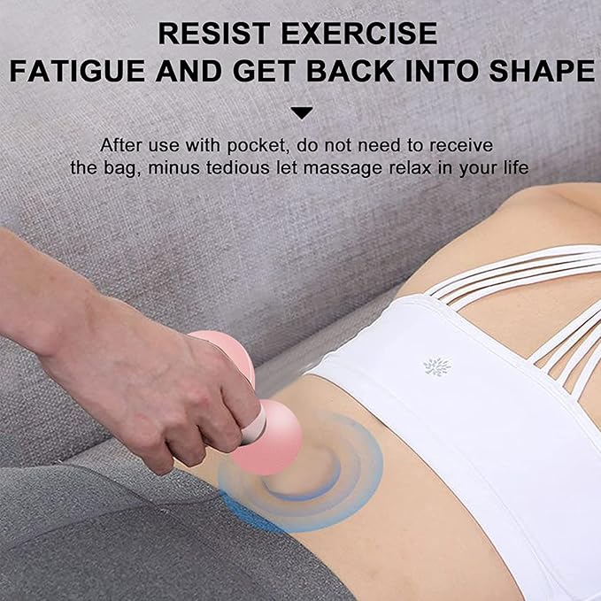 Mini Massage Gun, Portable Mini Massager USB Charging Electric Handheld Personal Massager with 6 Speed Vibration, Deep Tissue Muscle Massager Fascia Gun for Relaxation Muscles Relief Pain (Pink)