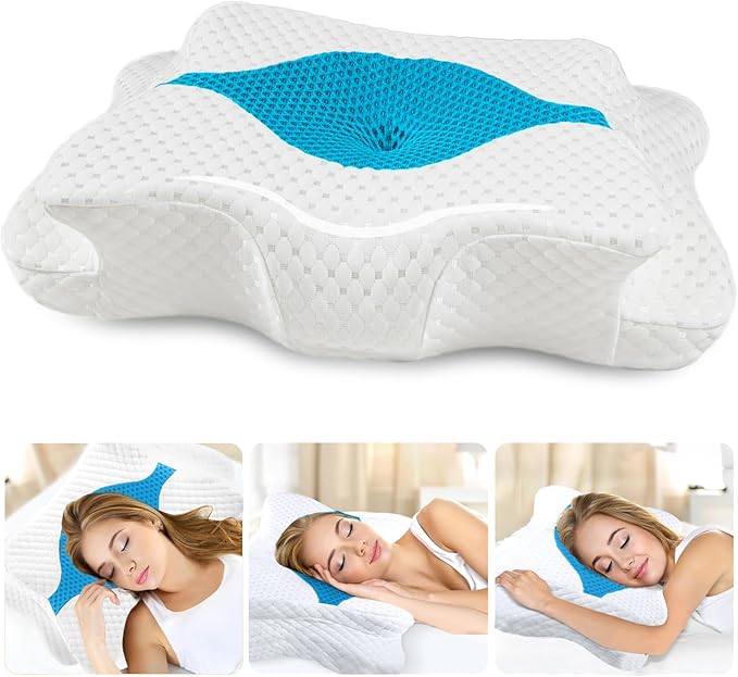 Memory Foam Pillows, Cervical Pillow for Neck and Shoulder Pain Relief, Ergonomic Contour Bed Pillow, Soft for Side Sleep Stomach Sleeping and Back Sleeper