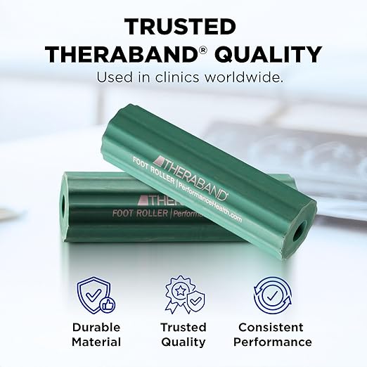 THERABAND Foot Roller for Foot Relief, Massage Ball Roller for Arch Discomfort, Plantar Fasciitis Treatment, Heel Spurs Reliever, Tired Feet, Best Foot Massager with Ridges for Self Myofascial Release